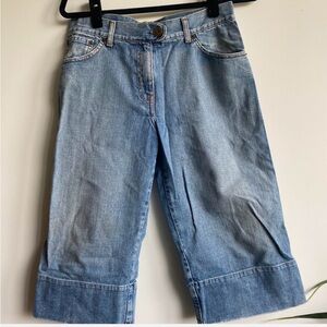 CHLOE Vintage cropped Denim Jean Capri Shorts Horse Collection  00s Kate Moss 40